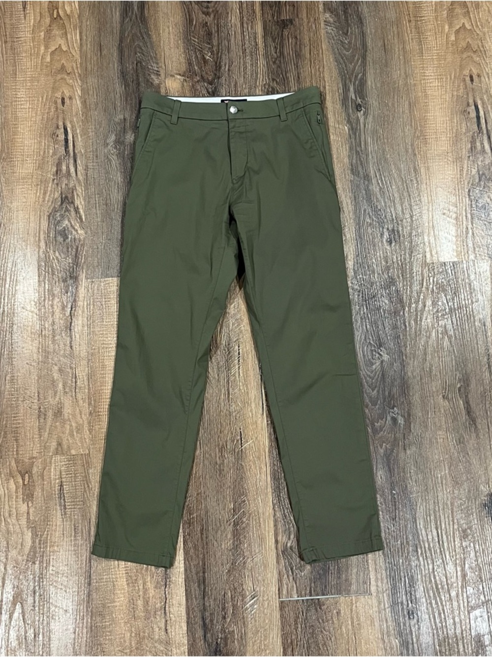 BirdDogs Chino Pants 30x30 Olive Green Performance Casual Flat Front Unlined